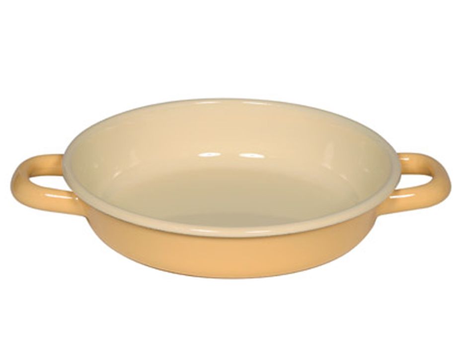 Eierpannetje en serveerschaal- Emaille 18cm