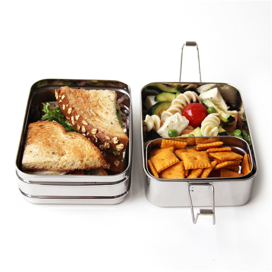RVS lunchbox met vakjes 3 in 1 met lunch erin