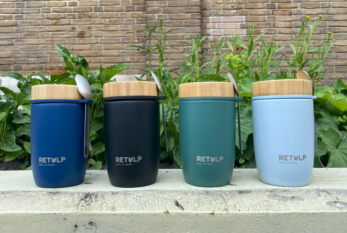 Thermos lunchbox blauw van RVS 500 ml met Lepel