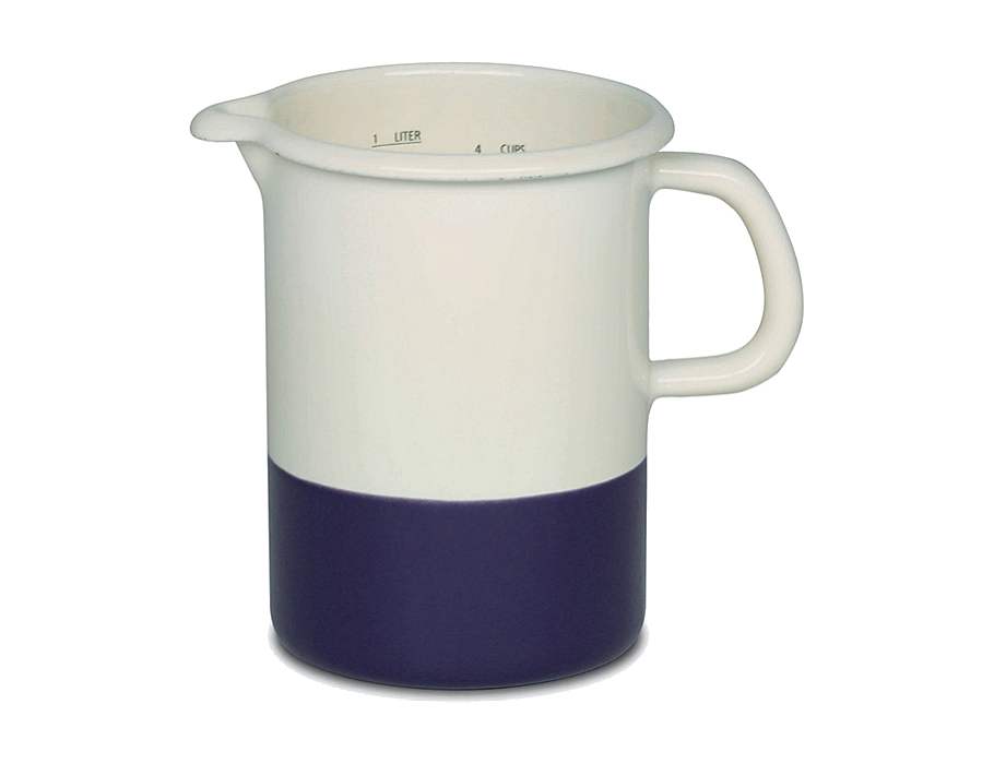 Handgemaakte emaille maatkeker 1 liter