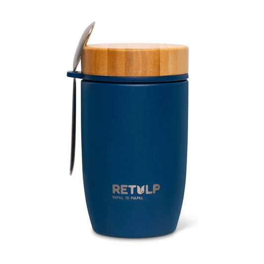 Thermos lunchbox blauw van RVS 500 ml met Lepel