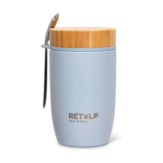 Thermos lunchbox grijs van RVS 500 ml met Lepel