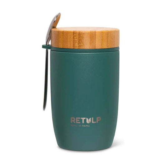 Thermos lunchbox groen van RVS 500 ml met Lepel