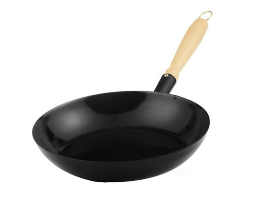Riess - Koekenpan van emaillen met houten steel - 26 cm